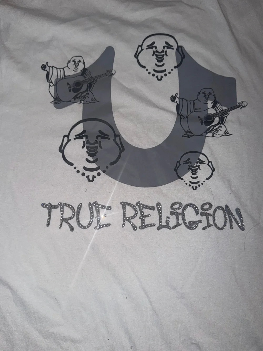 *new* True Religion Floating Buddha Crystal Tee - Quiet Grey